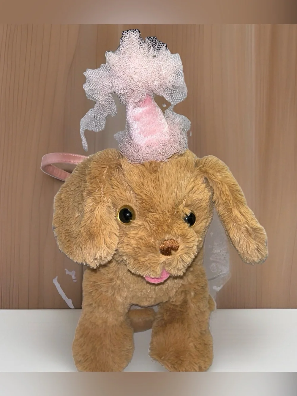 Olly & Co Puppy Purse Brown Puppy With Pink Tutu And Party Hat Birthday Toby